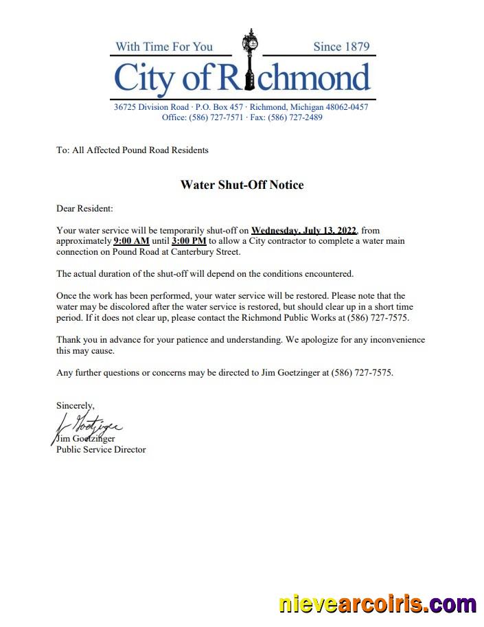 USA Michigan City of Richmond water utility bill